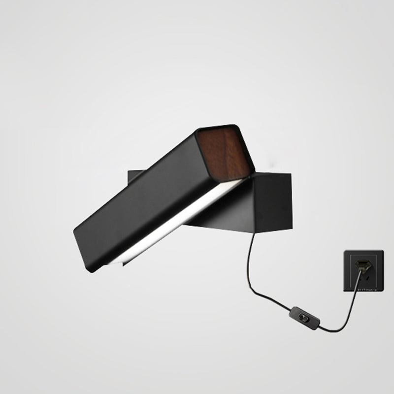 Rectangle Shape Metal Wall Lighting Idea Modern Style 1 Light Wall Light Fixture
