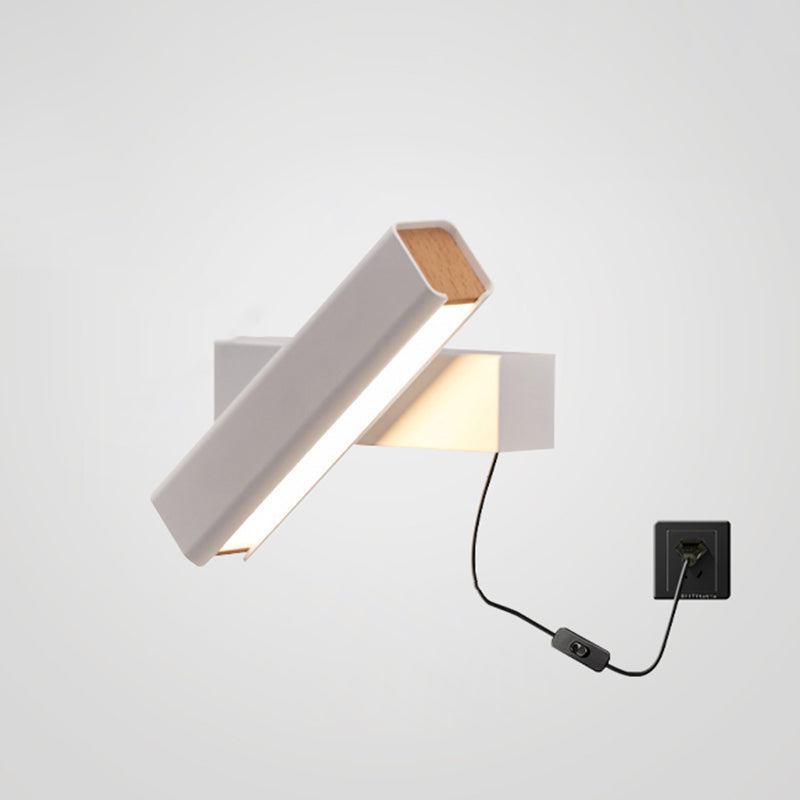 Rectangle Shape Metal Wall Lighting Idea Modern Style 1 Light Wall Light Fixture