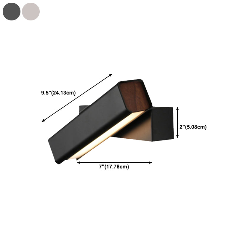 Rectangle Shape Metal Wall Lighting Idea Modern Style 1 Light Wall Light Fixture