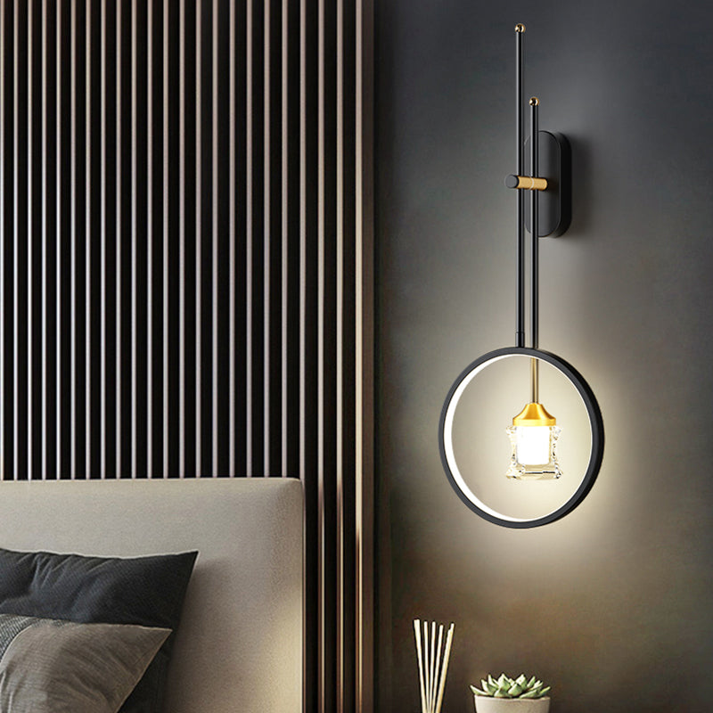 Black Wall Sconce Contemporary Style Wall Light Sconces Metal for Bedroom