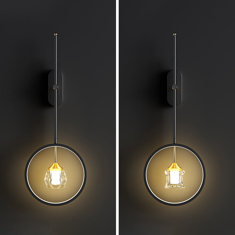 Black Wall Sconce Contemporary Style Wall Light Sconces Metal for Bedroom
