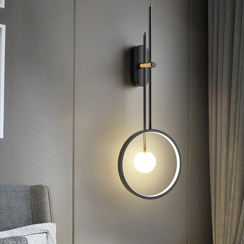 Black Wall Sconce Contemporary Style Wall Light Sconces Metal for Bedroom
