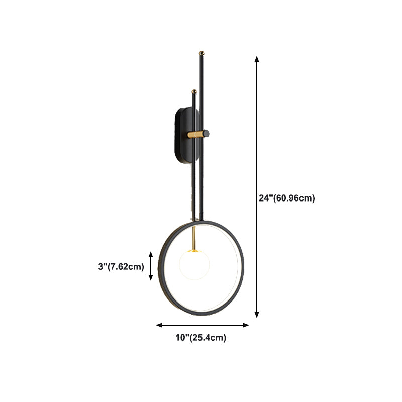 Black Wall Sconce Contemporary Style Wall Light Sconces Metal for Bedroom