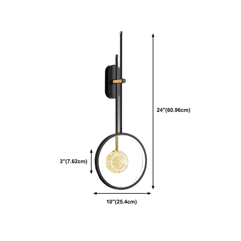 Black Wall Sconce Contemporary Style Wall Light Sconces Metal for Bedroom