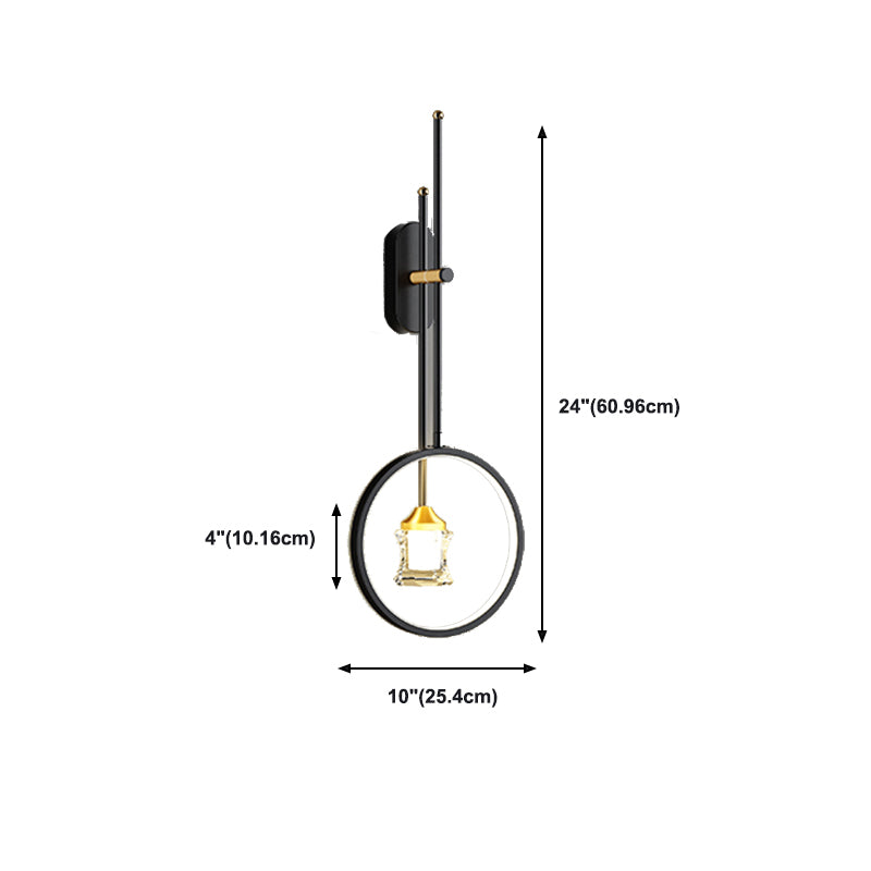 Black Wall Sconce Contemporary Style Wall Light Sconces Metal for Bedroom