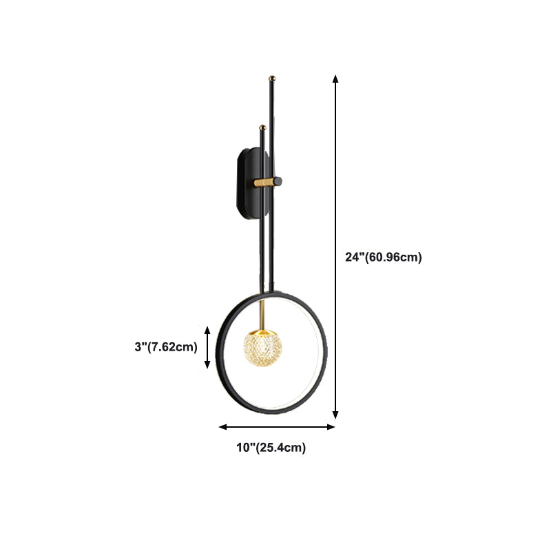 Black Wall Sconce Contemporary Style Wall Light Sconces Metal for Bedroom