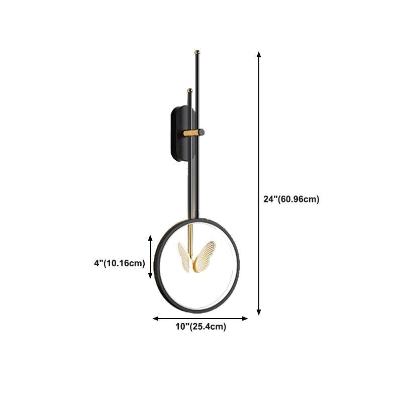 Black Wall Sconce Contemporary Style Wall Light Sconces Metal for Bedroom