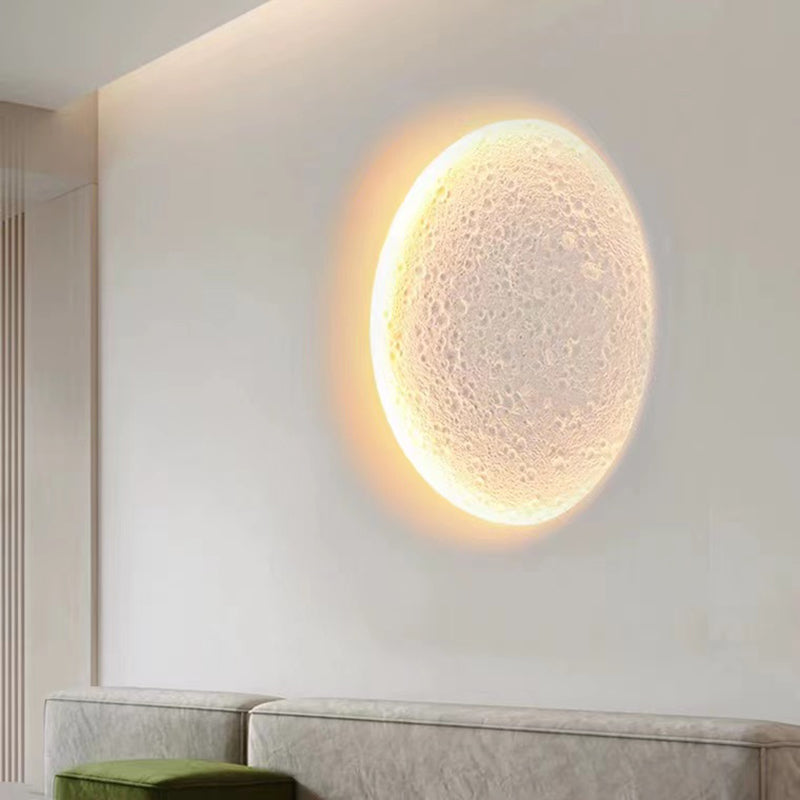 Modern Creative Style Wall Sconce Moon LED Wall Mount Light in White