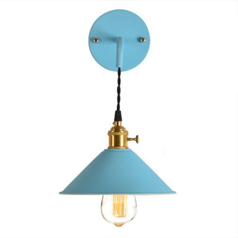Modern Macaron Sconce Lighting Metal Geometric Wall Lamp for Bedroom