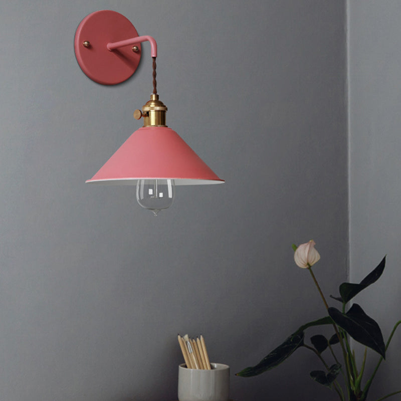 Modern Macaron Sconce Lighting Metal Geometric Wall Lamp for Bedroom
