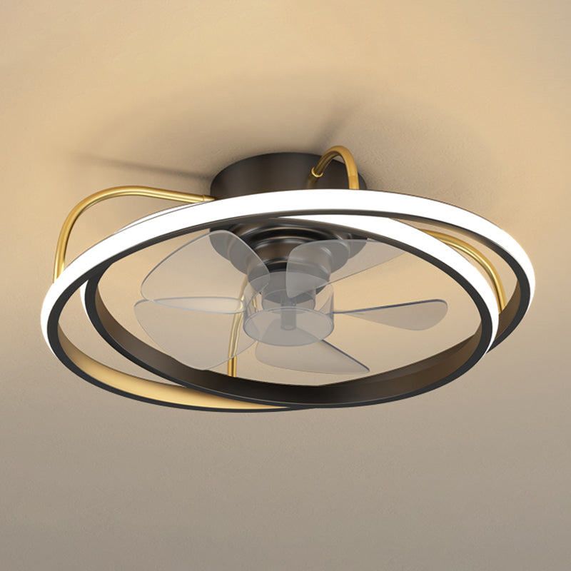 Geometric Shape Metal Ceiling Fans Modern Multi-Lights Ceiling Fan Lamp