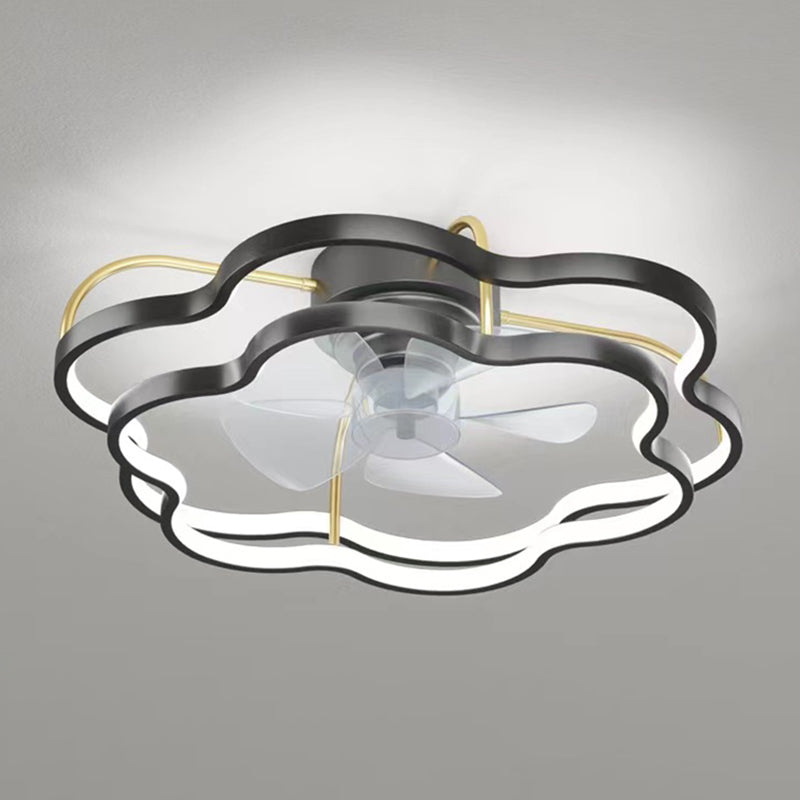 Geometric Shape Metal Ceiling Fans Modern Multi-Lights Ceiling Fan Lamp