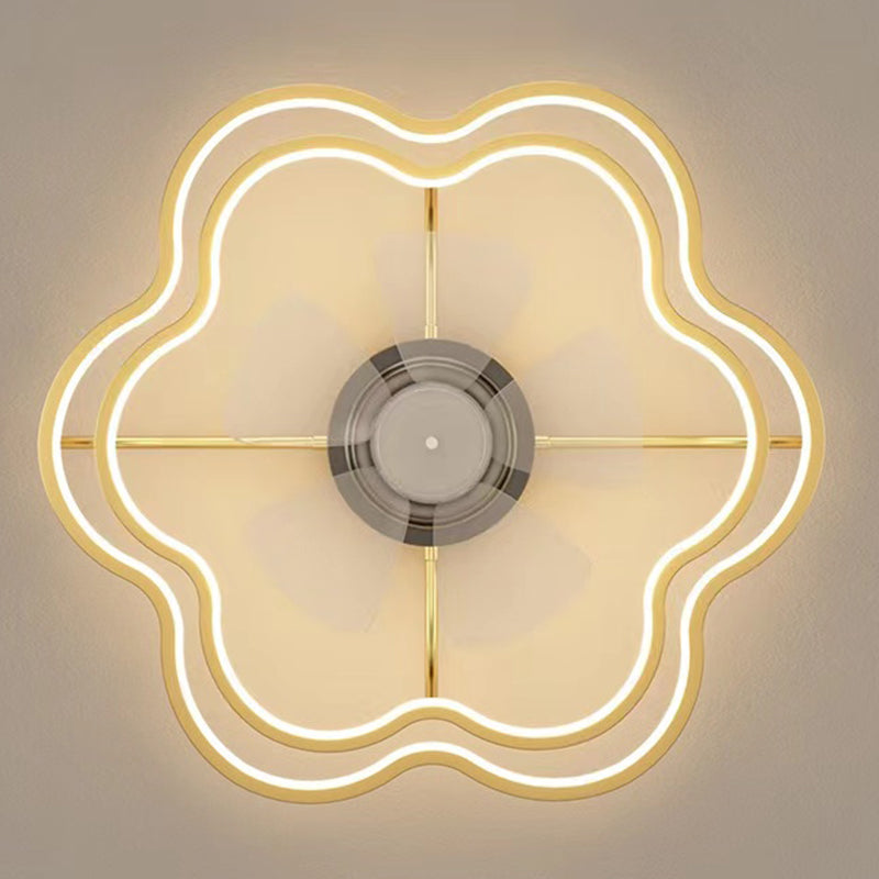 Geometric Shape Metal Ceiling Fans Modern Multi-Lights Ceiling Fan Lamp