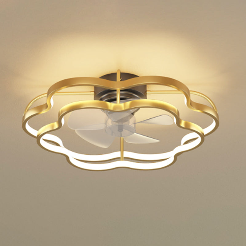 Geometric Shape Metal Ceiling Fans Modern Multi-Lights Ceiling Fan Lamp