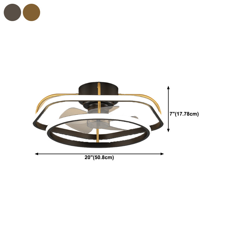 Geometric Shape Metal Ceiling Fans Modern Multi-Lights Ceiling Fan Lamp