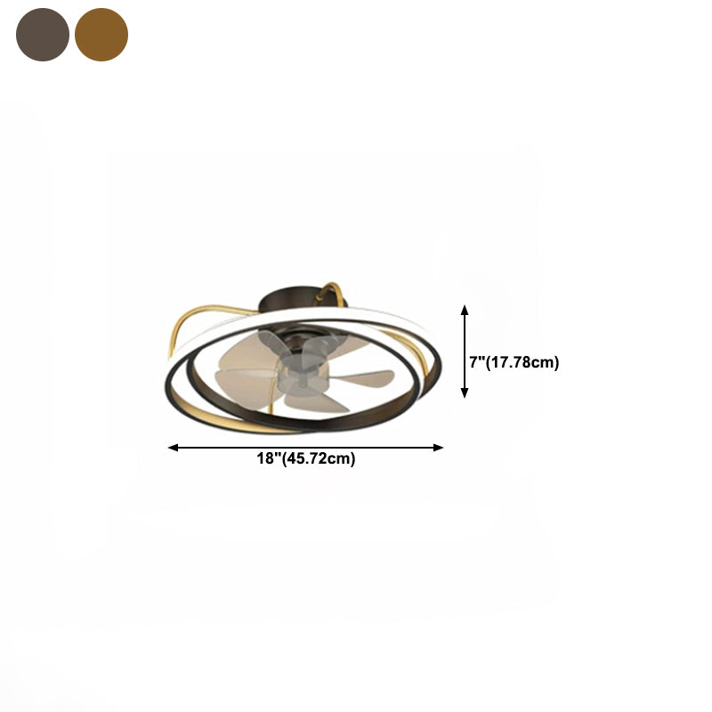 Geometric Shape Metal Ceiling Fans Modern Multi-Lights Ceiling Fan Lamp