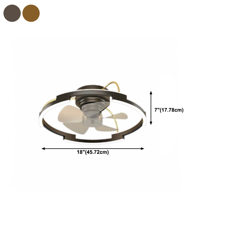 Geometric Shape Metal Ceiling Fans Modern Multi-Lights Ceiling Fan Lamp