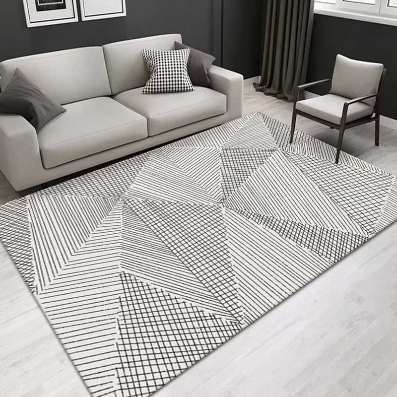 Modern Carpet Polyester Geometric Print Area Rug Stain Resistant Rug for Living Room