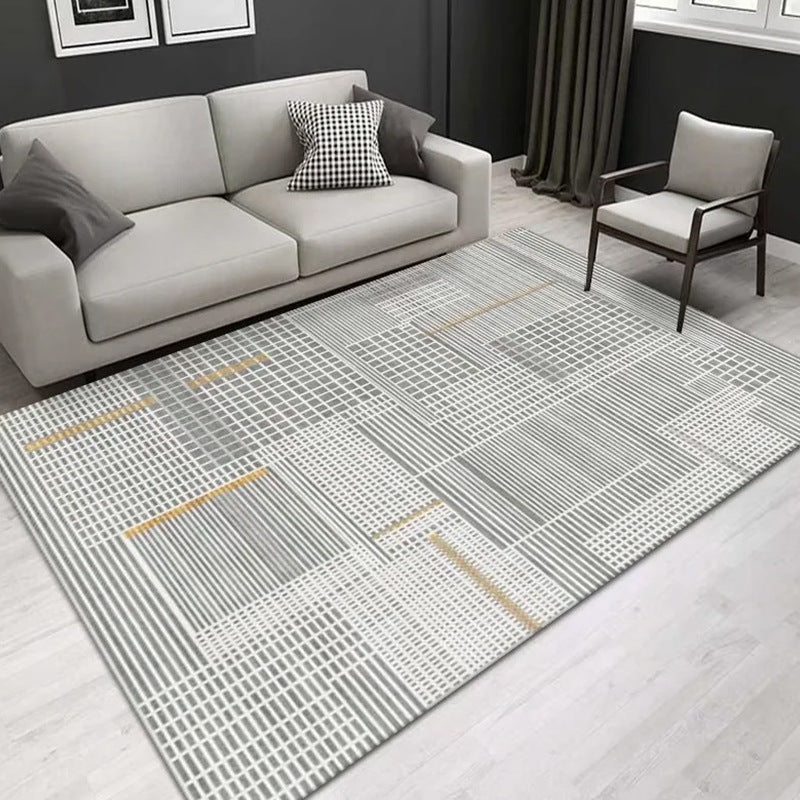 Modern Carpet Polyester Geometric Print Area Rug Stain Resistant Rug for Living Room