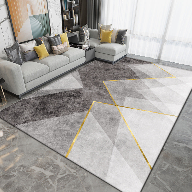 Apricot Geometric Indoor Rug Polyester Modern Rug Washable Rug for Sitting Room