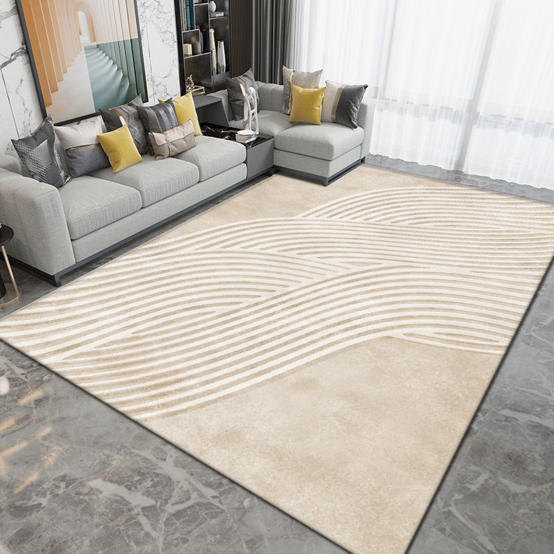 Apricot Geometric Indoor Rug Polyester Modern Rug Washable Rug for Sitting Room