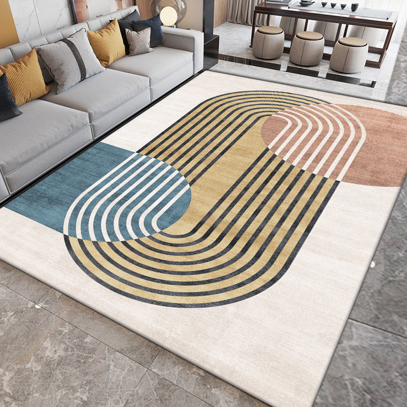 Black Nordic Carpet Polyester Contrast Color Carpet Washable Area Carpet for Drawing Room