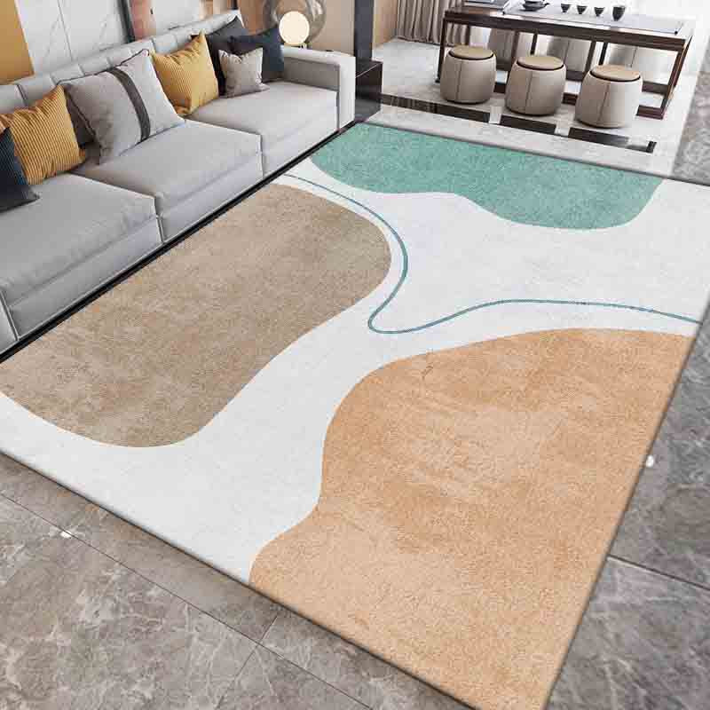 Black Nordic Carpet Polyester Contrast Color Carpet Washable Area Carpet for Drawing Room