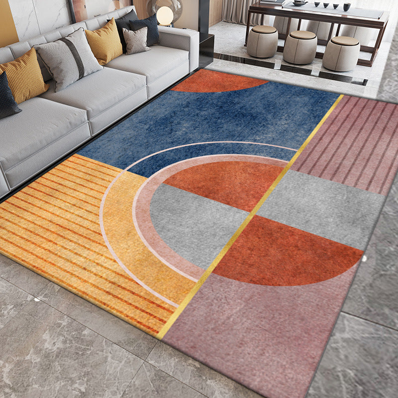 Black Nordic Carpet Polyester Contrast Color Carpet Washable Area Carpet for Drawing Room