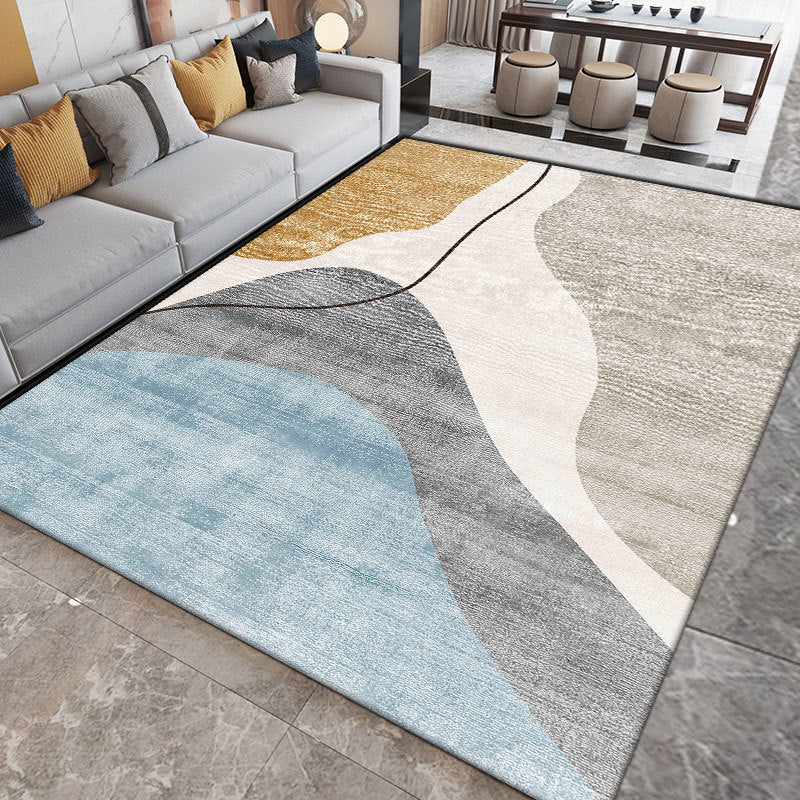 Beige Nordic Carpet Polyester Color Piece Area Rug Stain Resistant Rug for Sitting Room