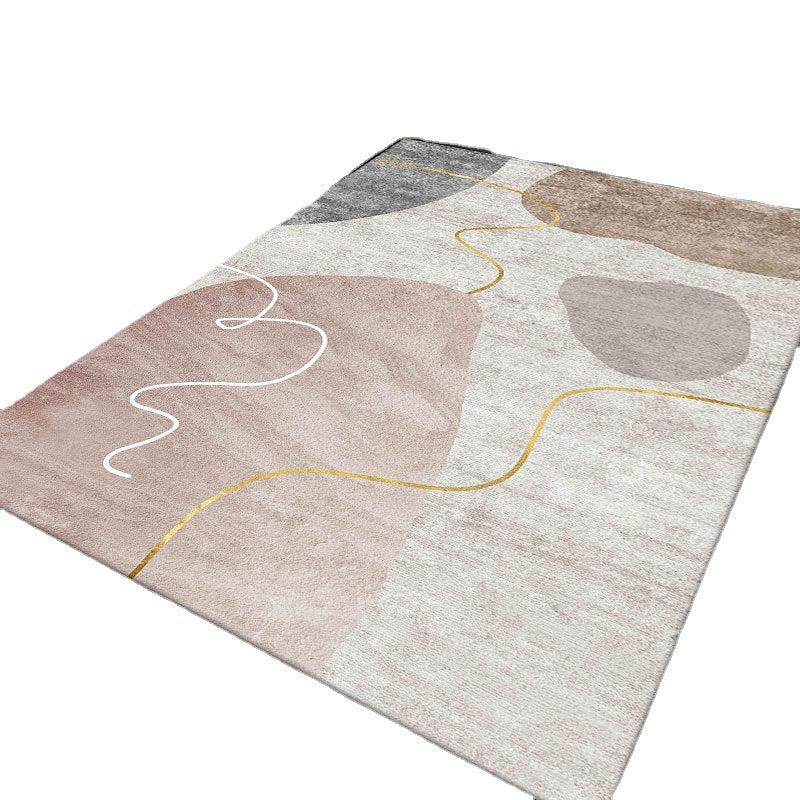 Beige Nordic Carpet Polyester Color Piece Area Rug Stain Resistant Rug for Sitting Room