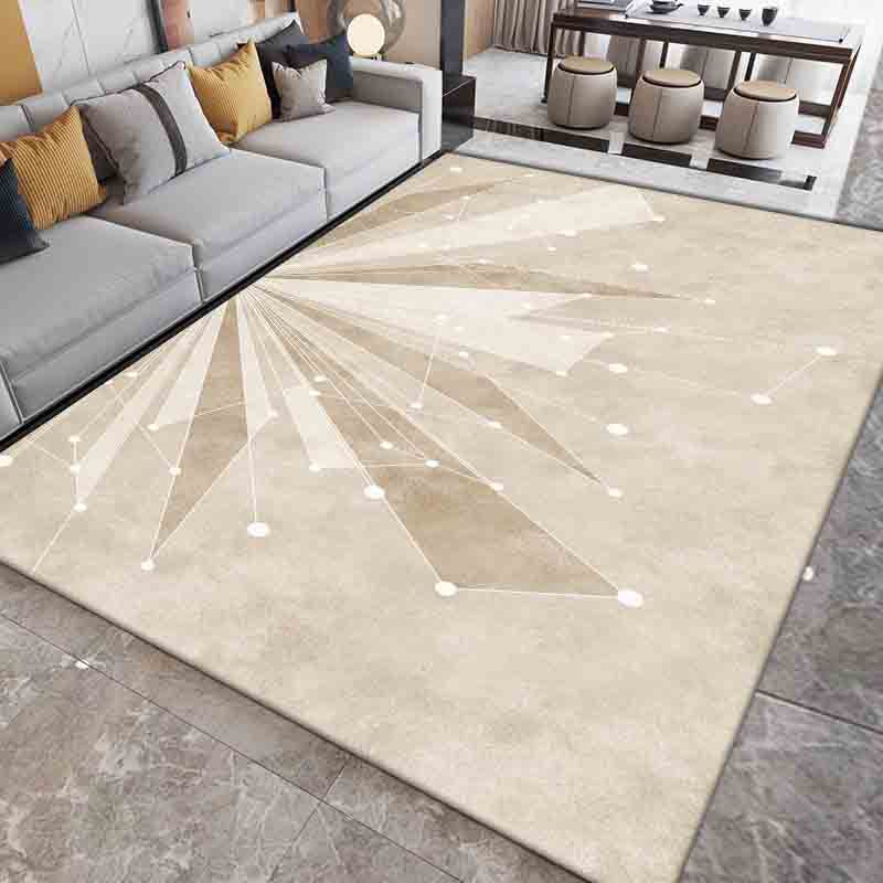 Pink Contrast Color Carpet Polyester Modern Carpet Washable Carpet for Living Room