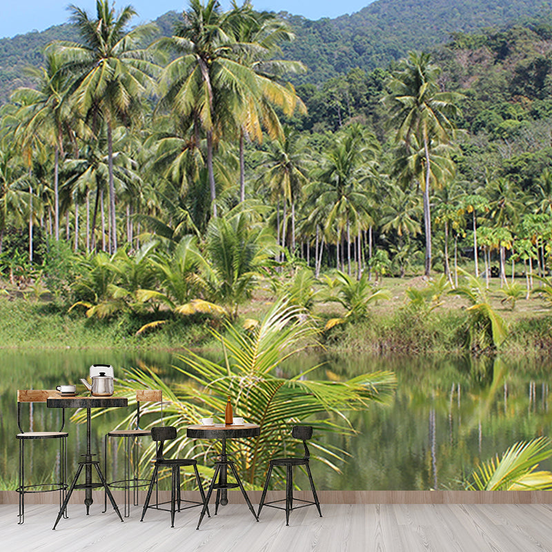 Fancy Wall Mural Tropical Plant Leaf Patterned Sitting Room Wall Mural