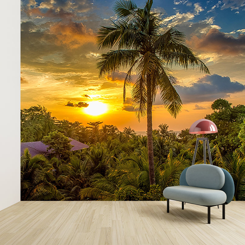 Popular Wall Mural Tropical Plant Leaf Printed Drawing Room Wall Mural