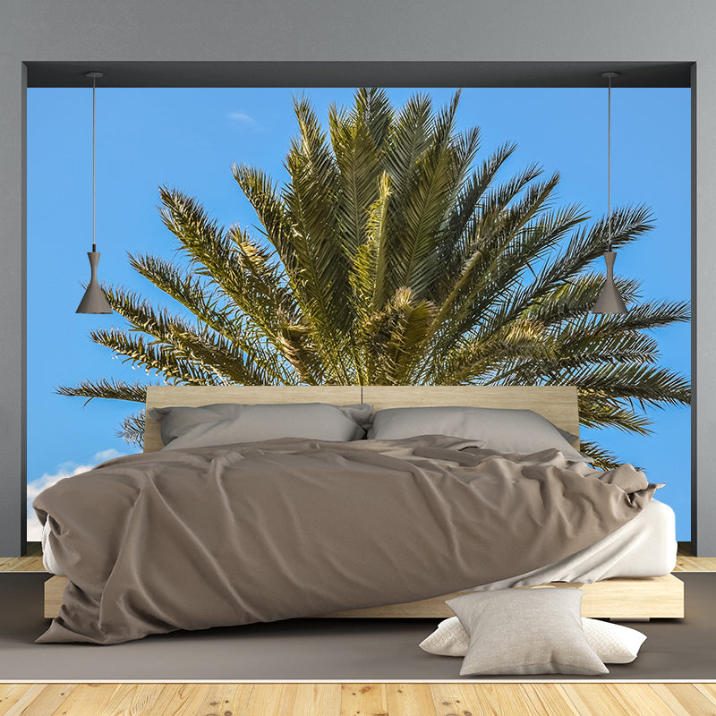 Pleasing Wall Mural Tropical Plant Leaf Patterned Drawing Room Wall Mural