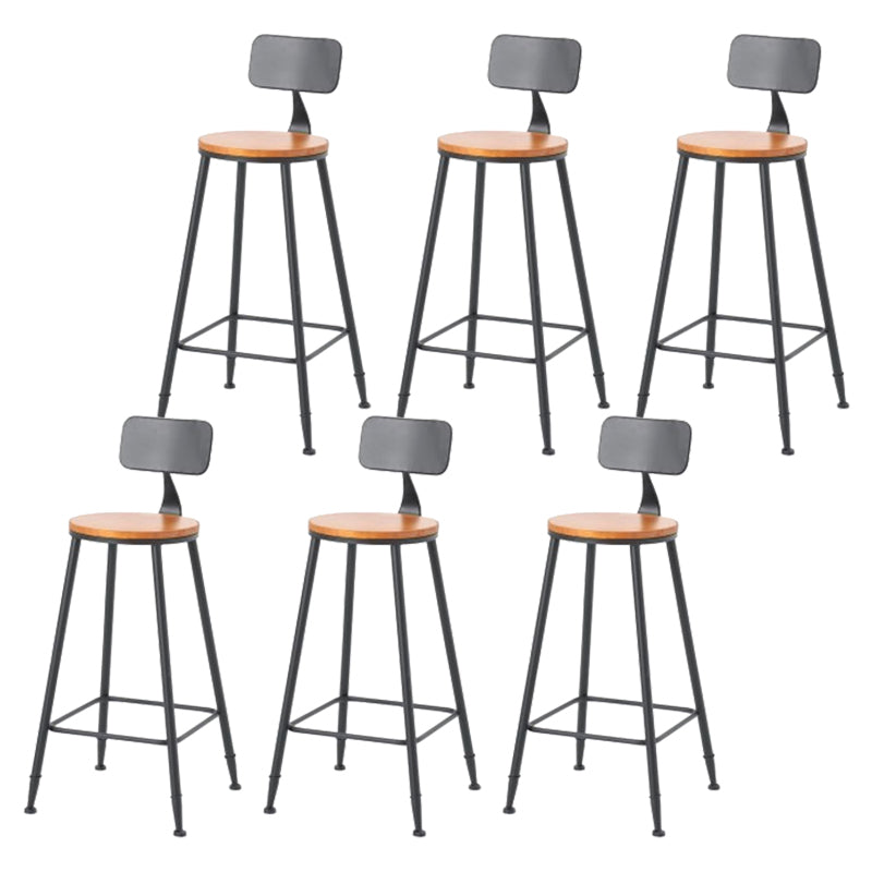 Coffee Shop Industrial Wood Barstool Metal Pedstal Bar Stool with Pedal