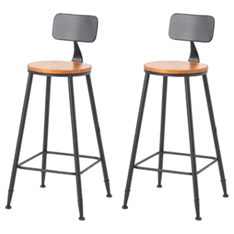 Coffee Shop Industrial Wood Barstool Iron Pedstal Bar Stool with Pedal
