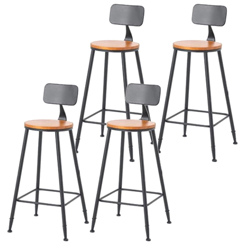 Coffee Shop Industrial Wood Barstool Iron Pedstal Bar Stool with Pedal