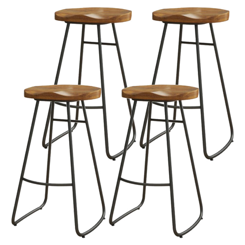 Contemporary Solid Wood Barstool Restaurant Bar Stool with Pedal