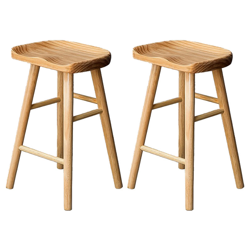 Contemporary Solid Wood Barstool Restaurant Bar Stool with Pedal