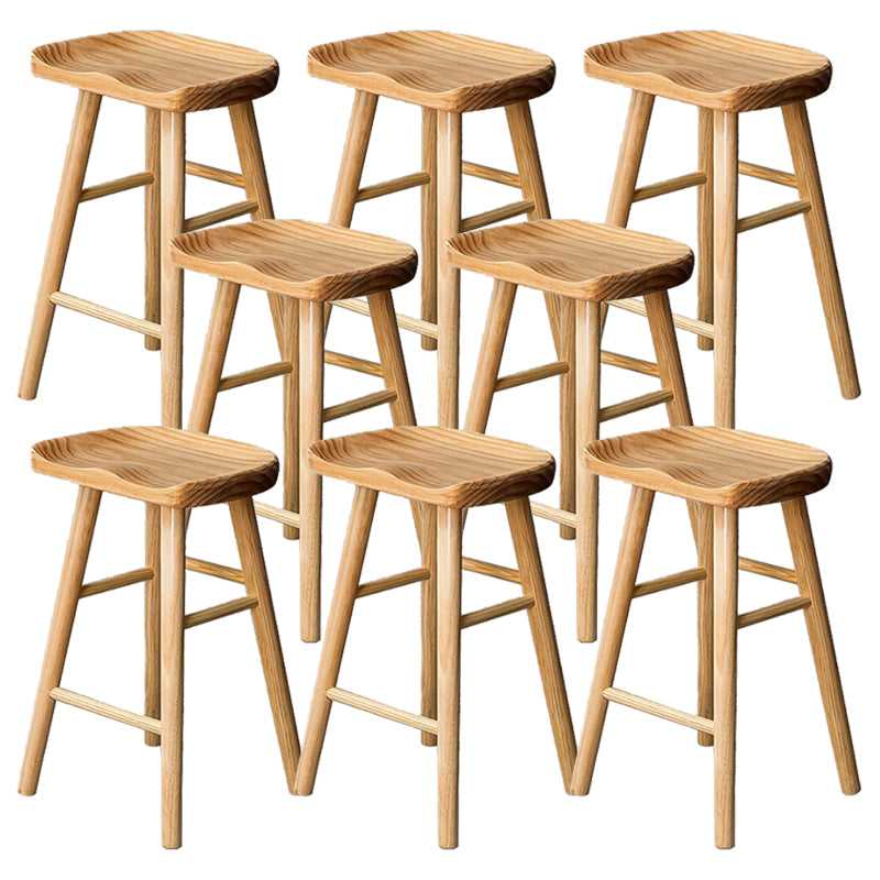 Contemporary Solid Wood Barstool Restaurant Bar Stool with Pedal
