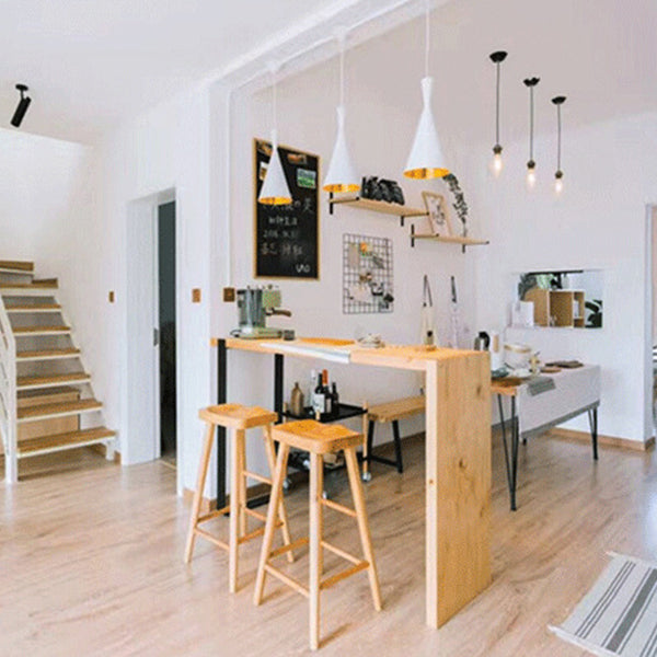 Contemporary Solid Wood Barstool Restaurant Bar Stool with Pedal