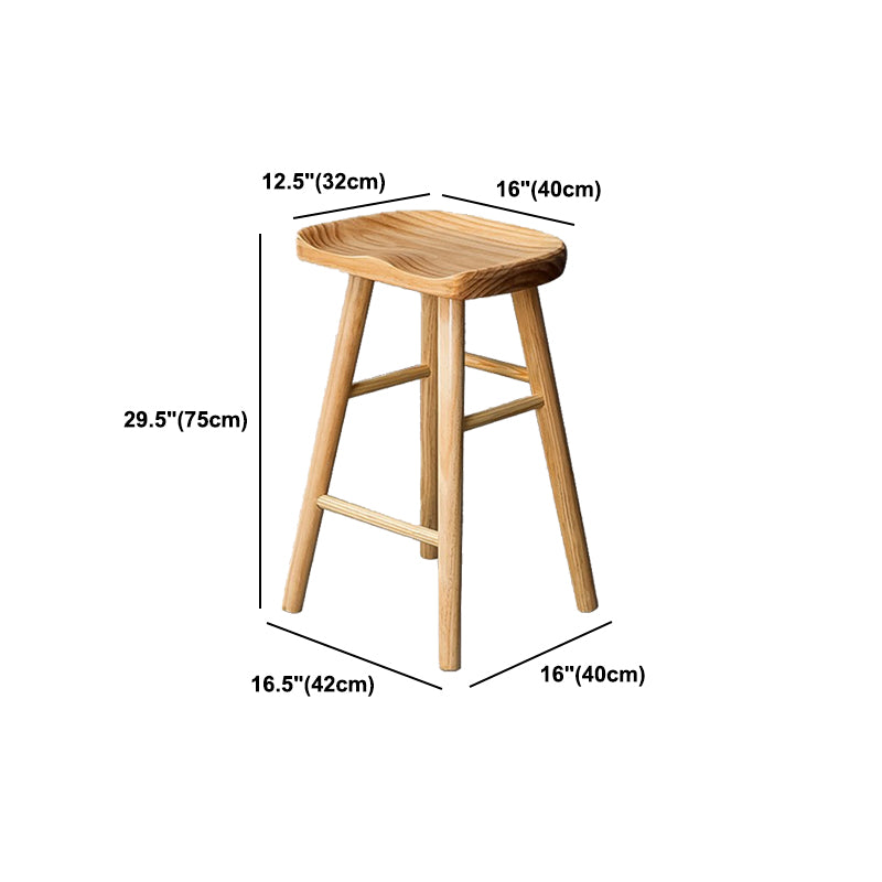 Contemporary Solid Wood Barstool Restaurant Bar Stool with Pedal
