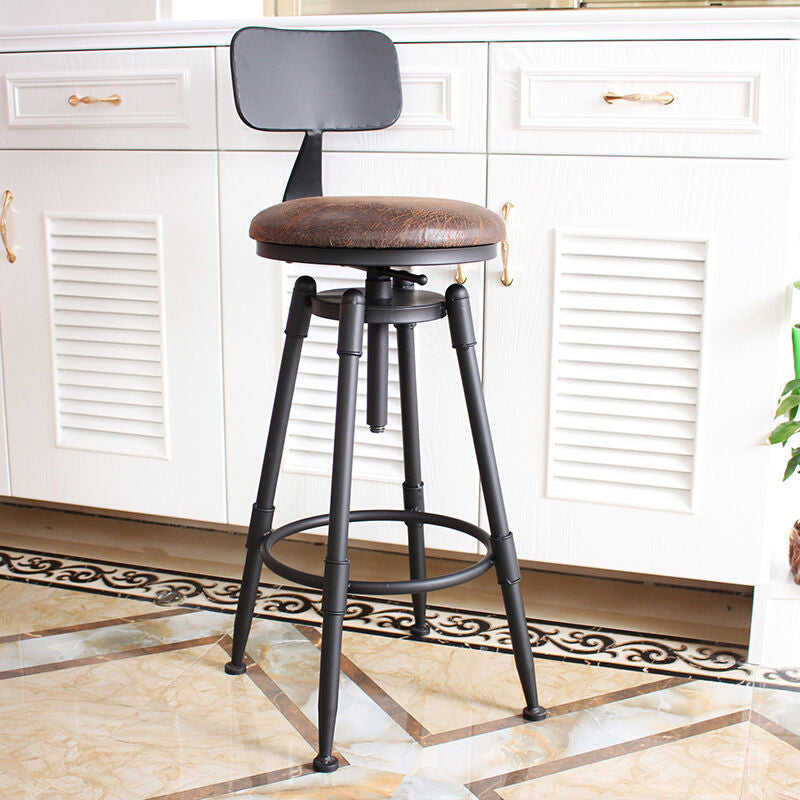Rotating Barstool Industrial Style 4 Legs Bar Stool for Dining Room