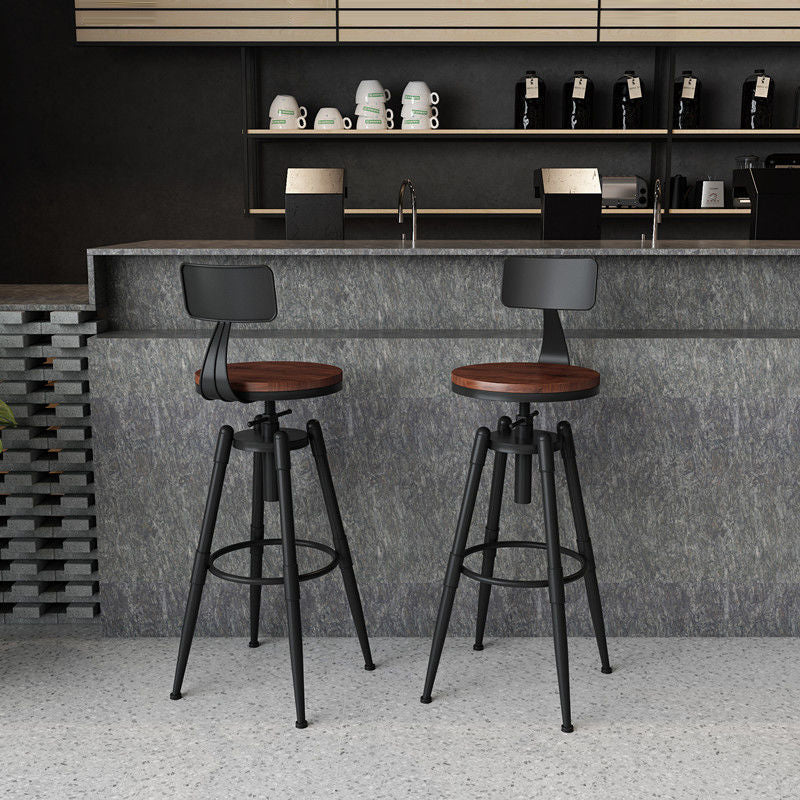 Rotating Barstool Industrial Style 4 Legs Bar Stool for Dining Room