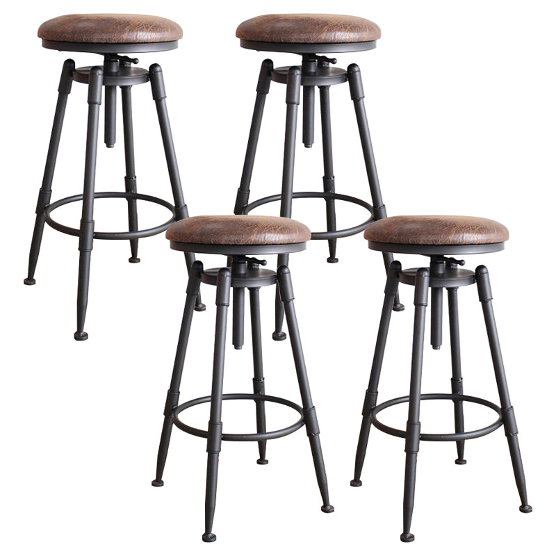 Rotating Barstool Industrial Style 4 Legs Bar Stool for Dining Room