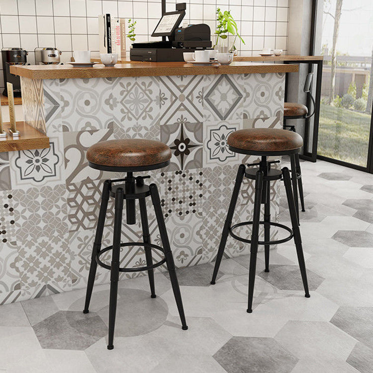 Rotating Barstool Industrial Style 4 Legs Bar Stool for Dining Room