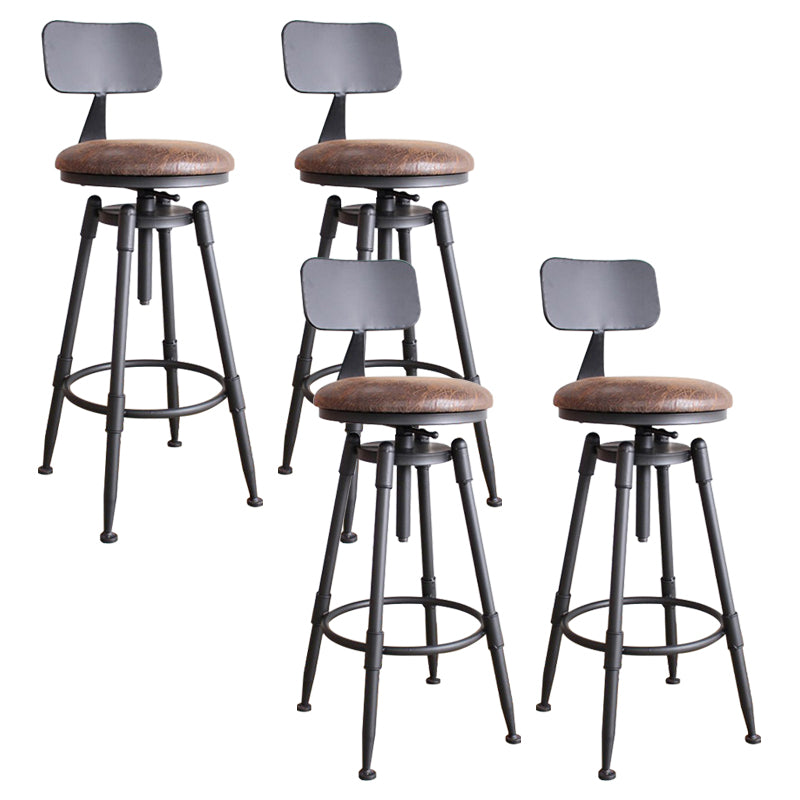 Rotating Barstool Industrial Style 4 Legs Bar Stool for Dining Room