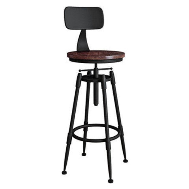 Rotating Barstool Industrial Style 4 Legs Bar Stool for Dining Room