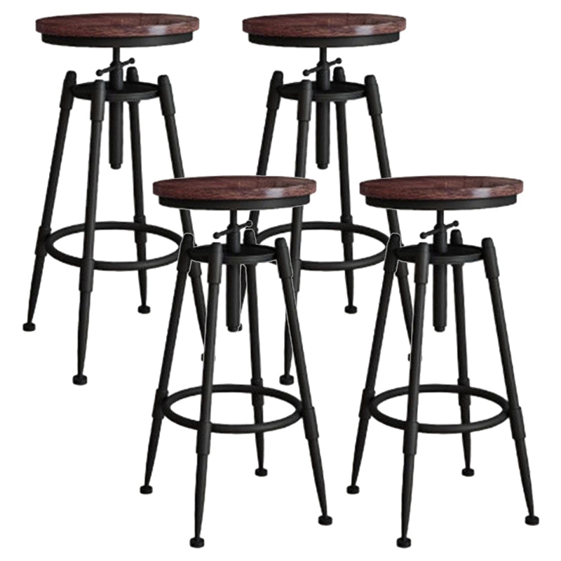Rotating Barstool Industrial Style 4 Legs Bar Stool for Dining Room