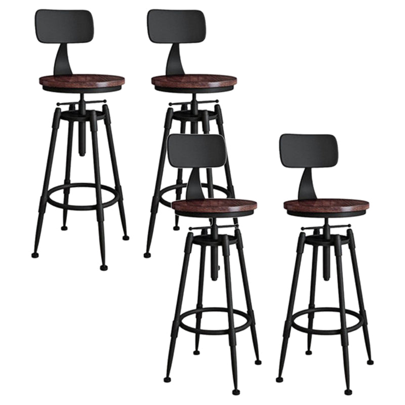 Rotating Barstool Industrial Style 4 Legs Bar Stool for Dining Room